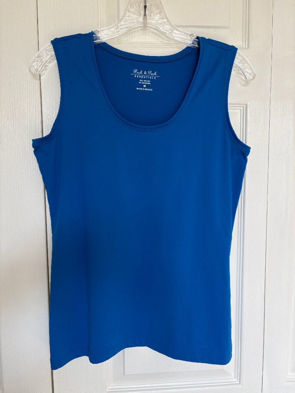 Peck & Peck Essentials Cobalt Blue Sleeveless Scoop Neck Shell Tank - Size M